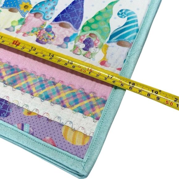 Spring Garden Easter Gnomes Table Placemats 4PC Set Eggs Butterflies Quilted - Picture 4 of 5